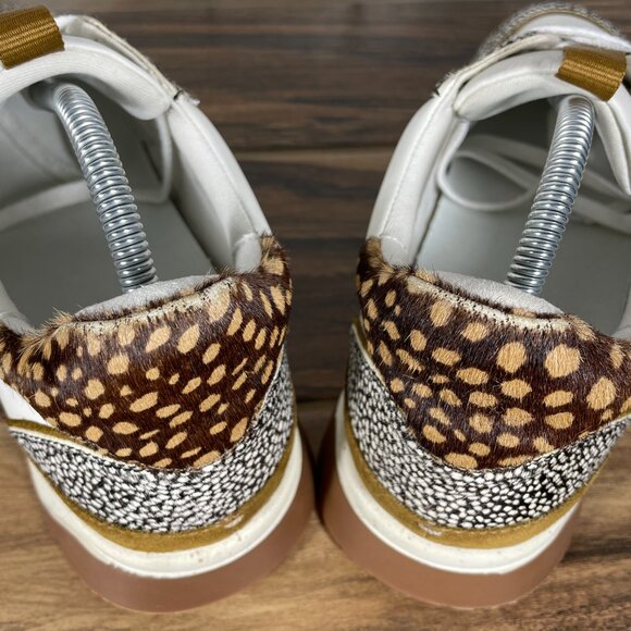 Madewell Kickoff Trainer Womens 9.5 Shoes Multicolor Leather Calf Hair Sneaker - Picture 5 of 14